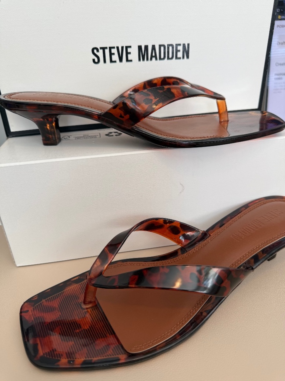 Steve Madden Women's Tracie Jelly Sandals, Size 9, Color Brown Tortoise NWT